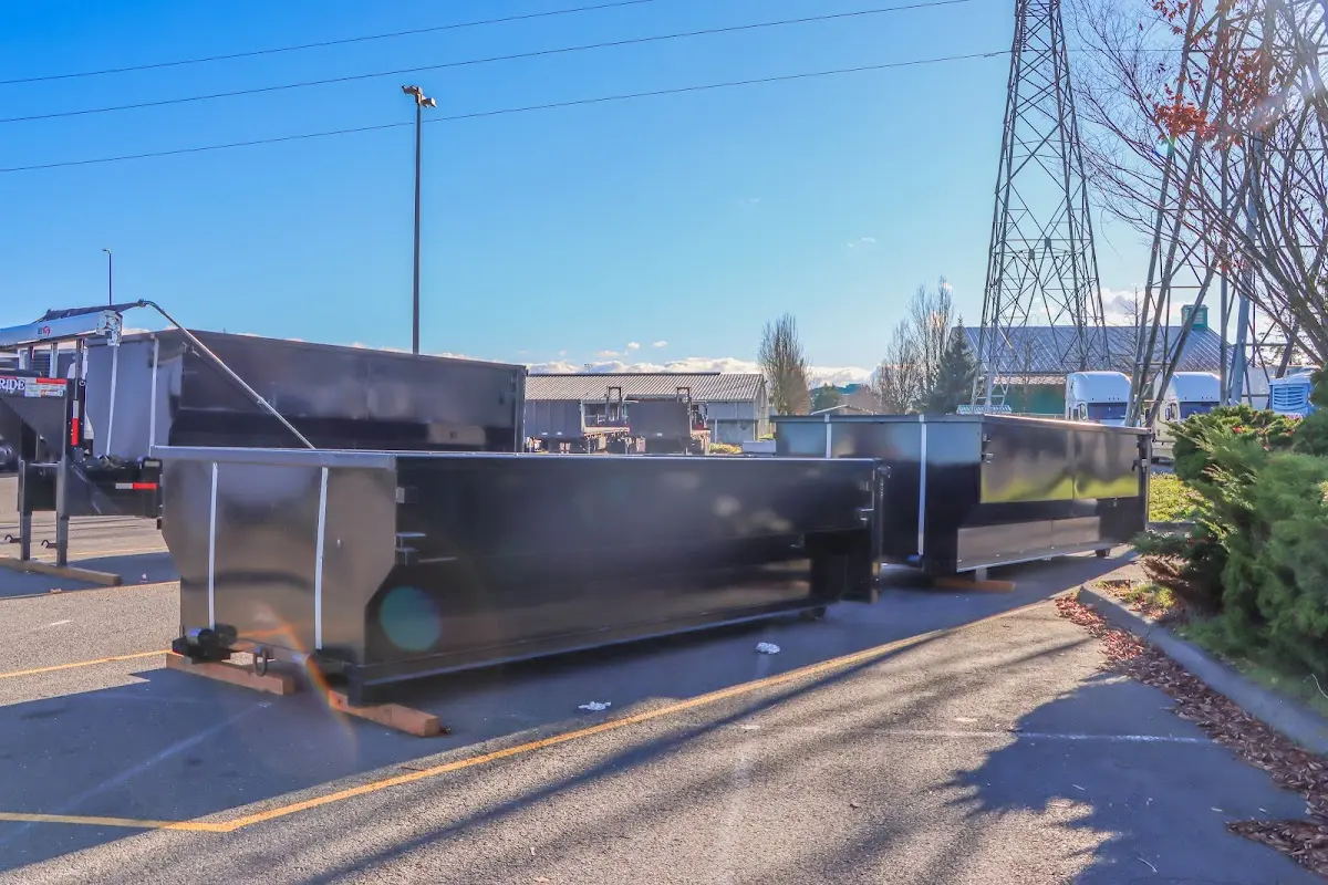 Roll-off dumpster ready for waste disposal at job site for Construction Dumpster Rental in South Run